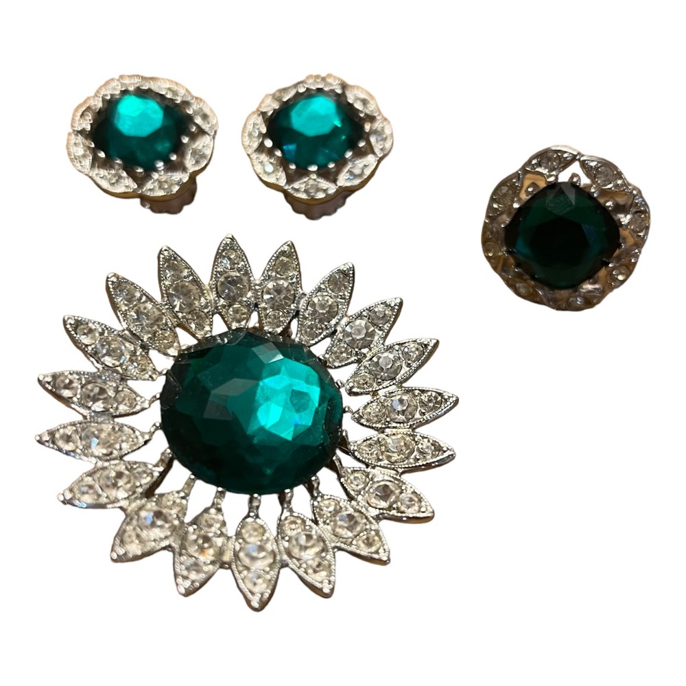 Sarah Coventry VTG Parure Brooch Earrings  Ring Set Kathleen 1964